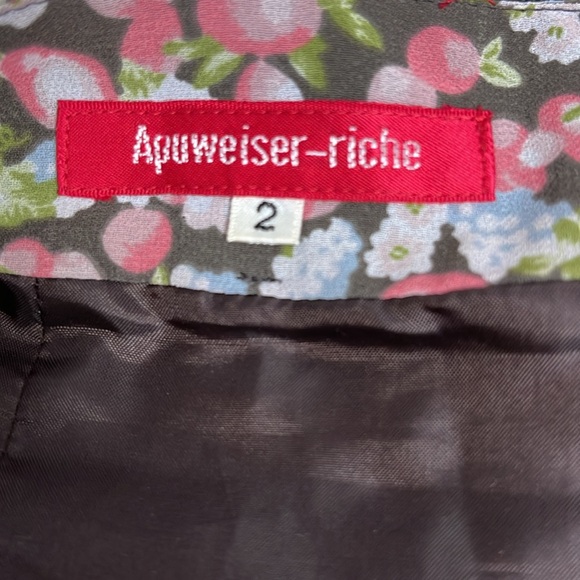 Apuweiser-riche Fit & Flare Fruit Print Mini Skirt Cottagecore Fairycore Chiffon - Picture 4 of 6